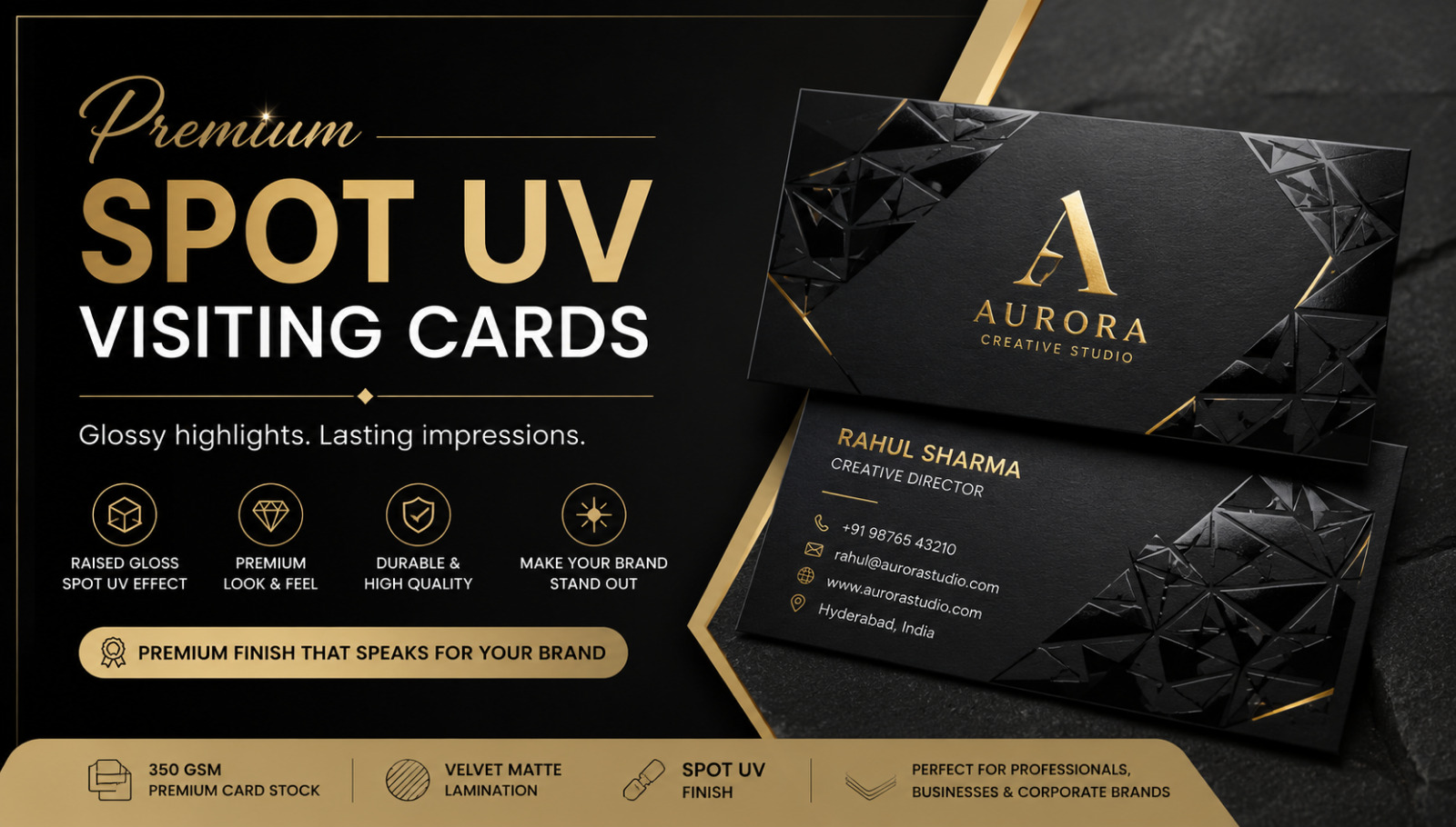 Premium Spot UV Visiting Cards